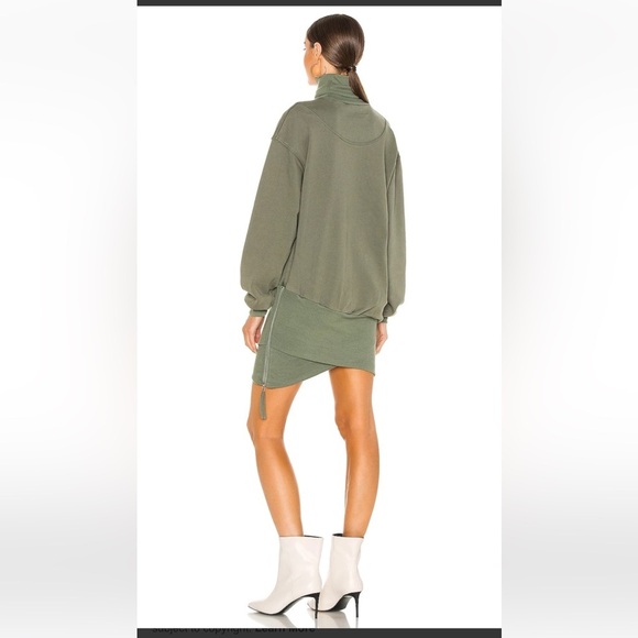 NWT RETROFETE Desreen Asymmetrical Sweater Dress in Army Green Women's Size XS - Picture 16 of 16